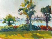 Palm Trees on the Lagoon Palm Trees on the Lagoon plein air